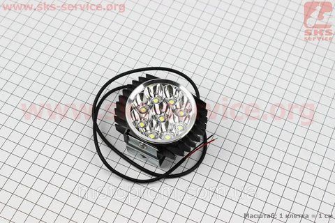 Фара дополнительная светодиодная - 9 LED с креплением, "компакт" ЧЕРНАЯ 1 / 2 324614 фото