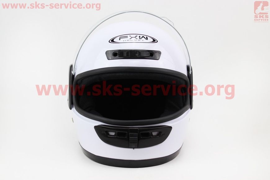Шолом для мотокутер мопед закритий HF-101 розмір M-БІЛИЙ глянець (FXW) 330449 фото