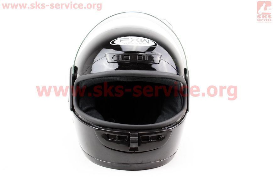 Шолом для мотокутер мопед закритий HF-101 розмір M-Чорний глянець (FXW) 330448 фото