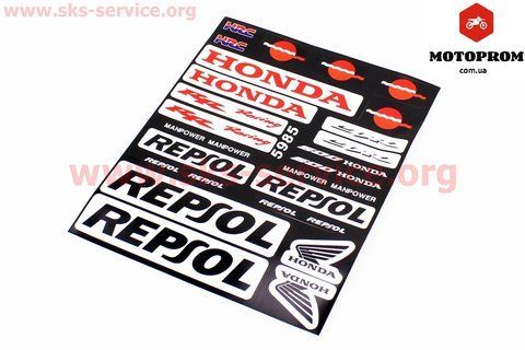 Наклейки на мотоцикл "HONDA" набор 24шт 18х22см 502259 фото