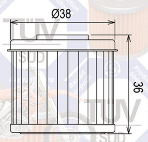 HIFLO FILTRO фильтр масляный HF116. Geon x-road 250 SHINERAY XY250GY 324996+ фото