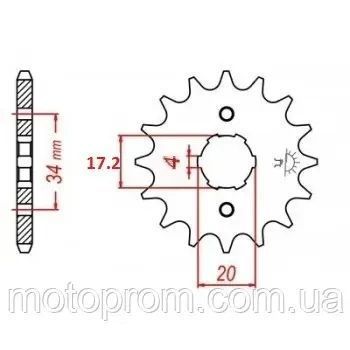 Звезда Dakar GNS 300 (передняя) ведущая 520-13T размер 20х17.2х шлиц 4мм 520-17мм фото