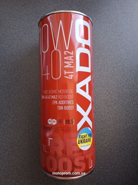 Моторна олива XADO Atomic Oil 10W-40 4T MA2 RED BOOST для мотоциклов Geon Kovi Forte Shinray Bajaj Mustang 23436542 фото