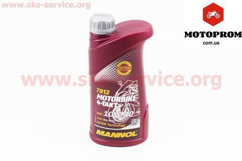 Олія 4T 10W-40 &mdash; напівсинтетична мотоциклетна "MOTORBIKE", 1L (MANNOL) 304110+ фото